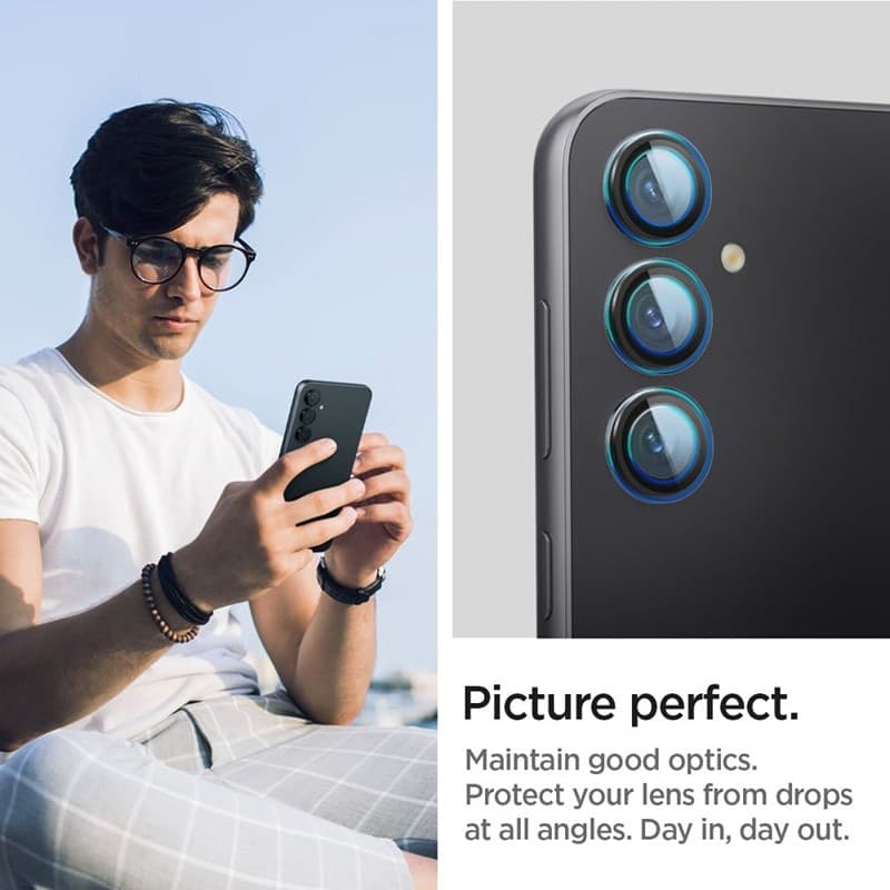 Spigen Optik Pro GLAS.TR EZ Fit Camera Protector 2-Pack - Lens protection glass for Samsung Galaxy S23 FE (2 pcs) (Black) - 8