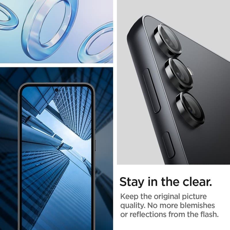 Spigen Optik Pro GLAS.TR EZ Fit Camera Protector 2-Pack - Lens protection glass for Samsung Galaxy S23 FE (2 pcs) (Black) - 9