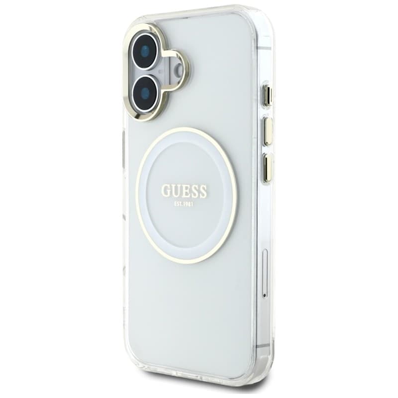 Guess IML Metal Colored Circle Classic Logo MagSafe - Case for iPhone 16 (white) - 2