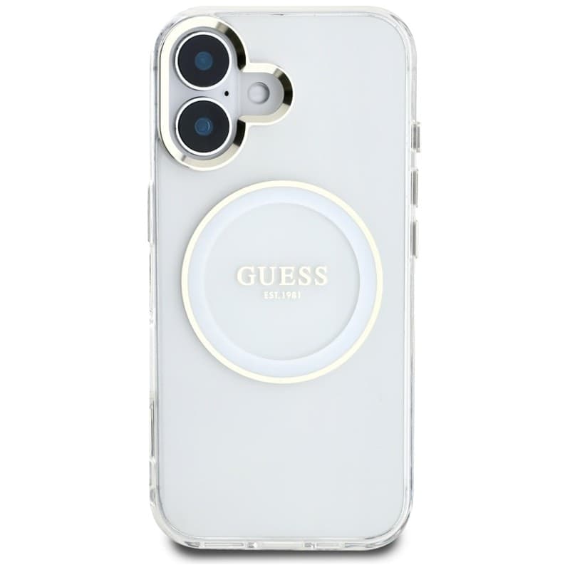 Guess IML Metal Colored Circle Classic Logo MagSafe - Case for iPhone 16 (white) - 3