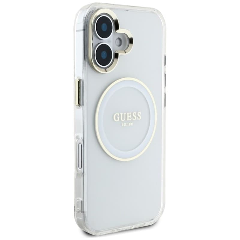 Guess IML Metal Colored Circle Classic Logo MagSafe - Case for iPhone 16 (white) - 4