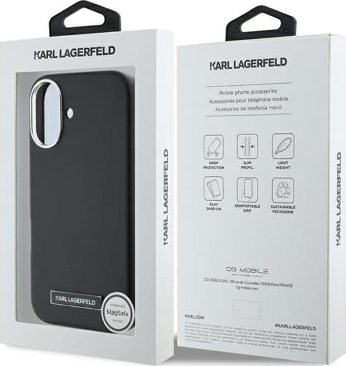 Karl Lagerfeld FW Metal Plate MagSafe - Case for iPhone 16 Plus (black) - 8