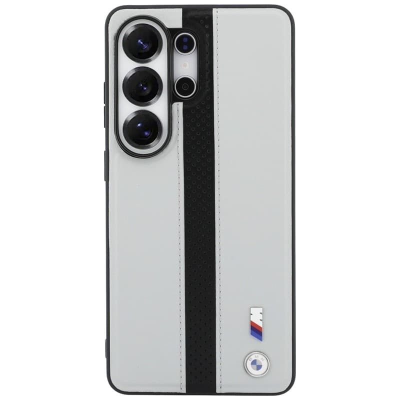 Custodia MagSafe con logo BMW M a strisce perforate per Samsung Galaxy S26 Ultra (grigio) - 3