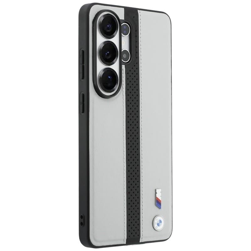 Custodia MagSafe con logo BMW M a strisce perforate per Samsung Galaxy S26 Ultra (grigio) - 4
