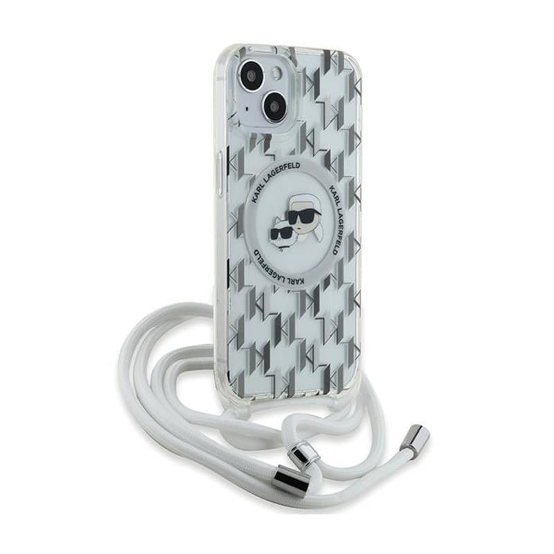 Karl Lagerfeld IML Crossbody Monogram Karl & Choupette Head MagSafe - iPhone 15 / 14 / 13 Case (Transparent) - 3