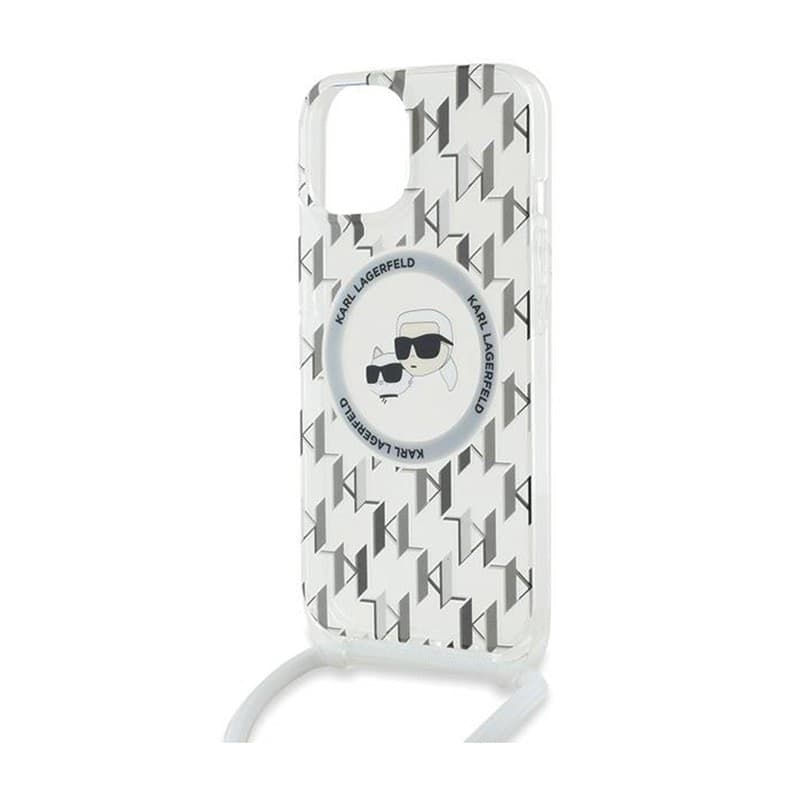 Karl Lagerfeld IML Crossbody Monogram Karl & Choupette Head MagSafe - iPhone 15 / 14 / 13 Case (Transparent) - 5