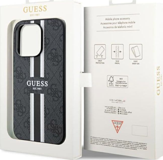 Guess 4G Printed Stripes MagSafe - Case for iPhone 14 Pro Max (Black) - 8