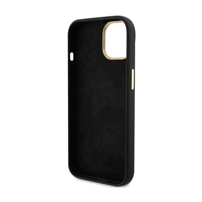 Guess Silicone Script Metal Logo & Frame - iPhone 15 Case (black) - 7