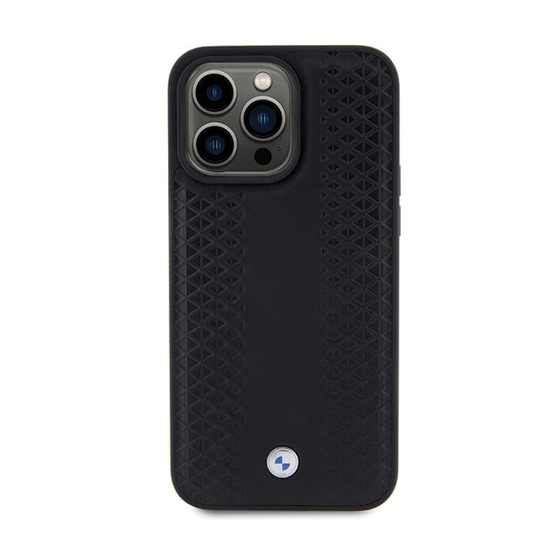 BMW Leather Diamond Pattern - Case for iPhone 15 Pro (Black) - 3