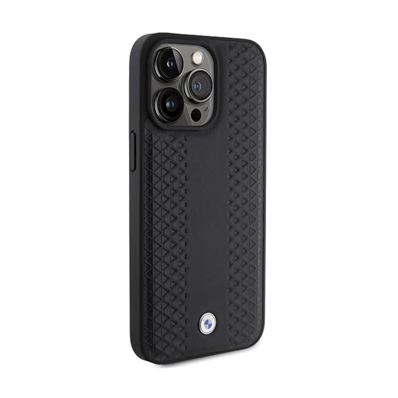 BMW Leather Diamond Pattern - Case for iPhone 15 Pro (Black) - 4