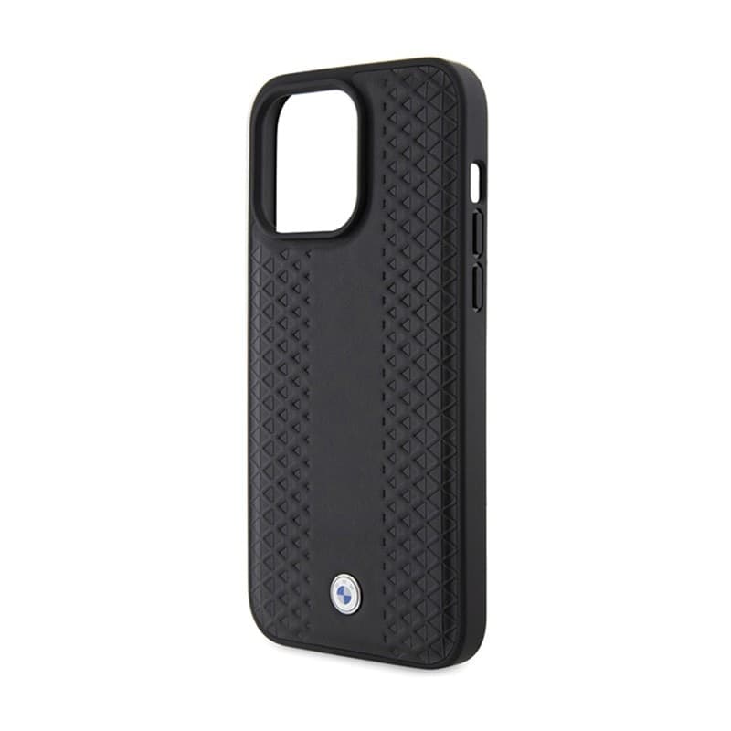 BMW Leather Diamond Pattern - Case for iPhone 15 Pro (Black) - 6
