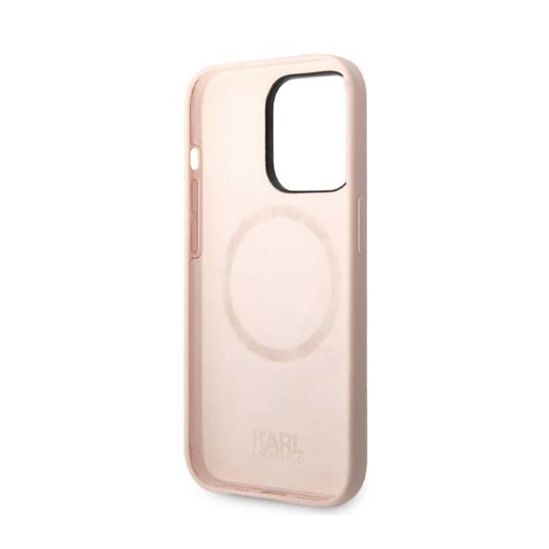 Karl Lagerfeld Liquid Silicone Karl & Choupette MagSafe - Case for iPhone 14 Pro (Pink) - 7