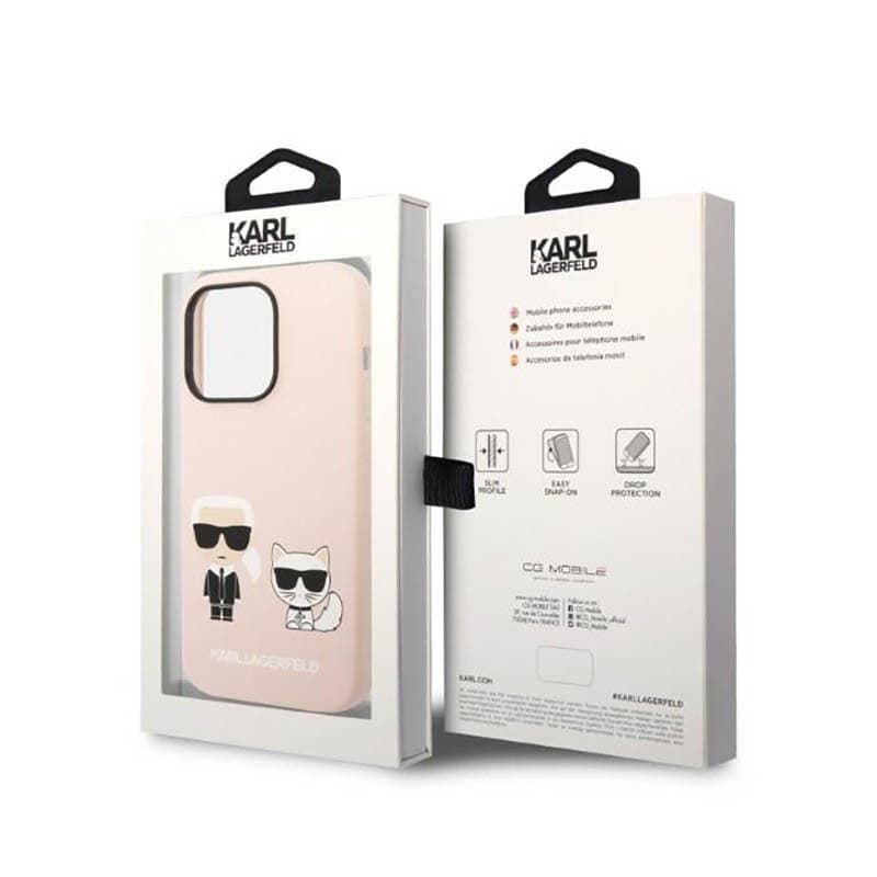 Karl Lagerfeld Liquid Silicone Karl & Choupette MagSafe - Case for iPhone 14 Pro (Pink) - 8