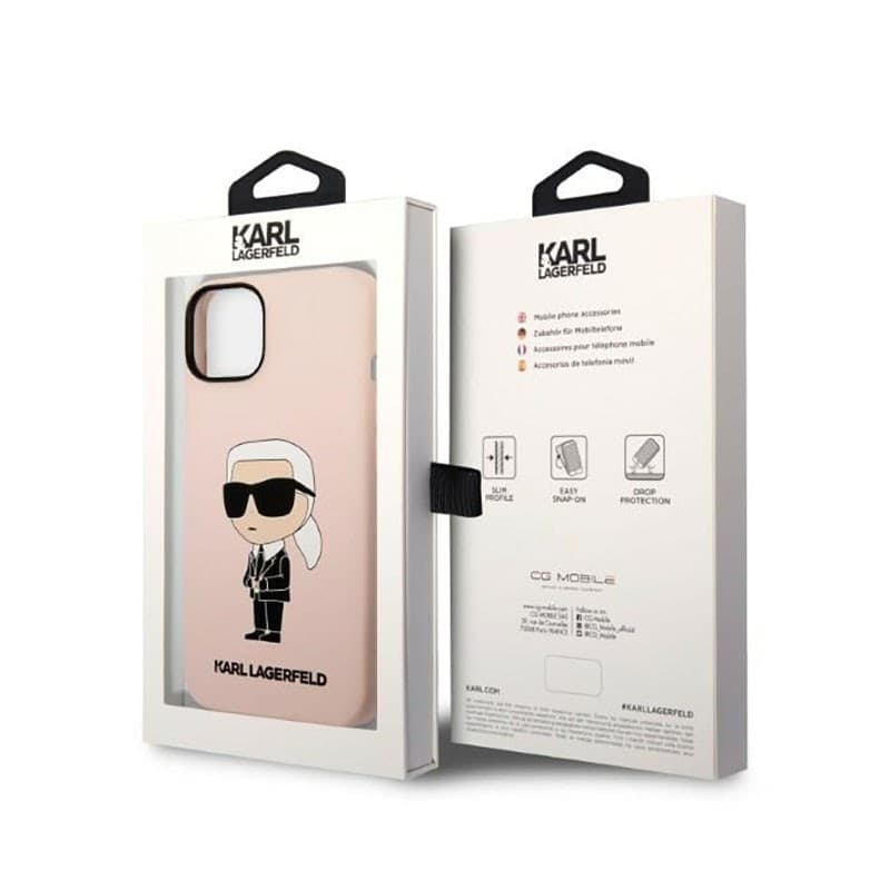 Karl Lagerfeld Silicone NFT Ikonik MagSafe - Case for iPhone 14 Plus (Pink) - 8