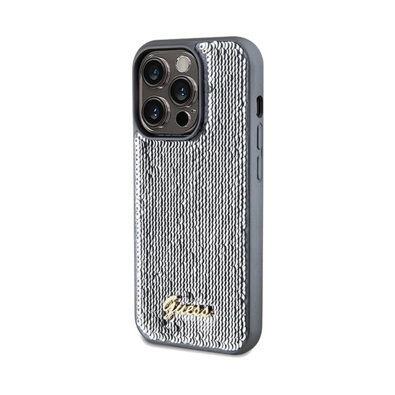Guess Sequin Script Metal - Case for iPhone 14 Pro (Silver) - 2