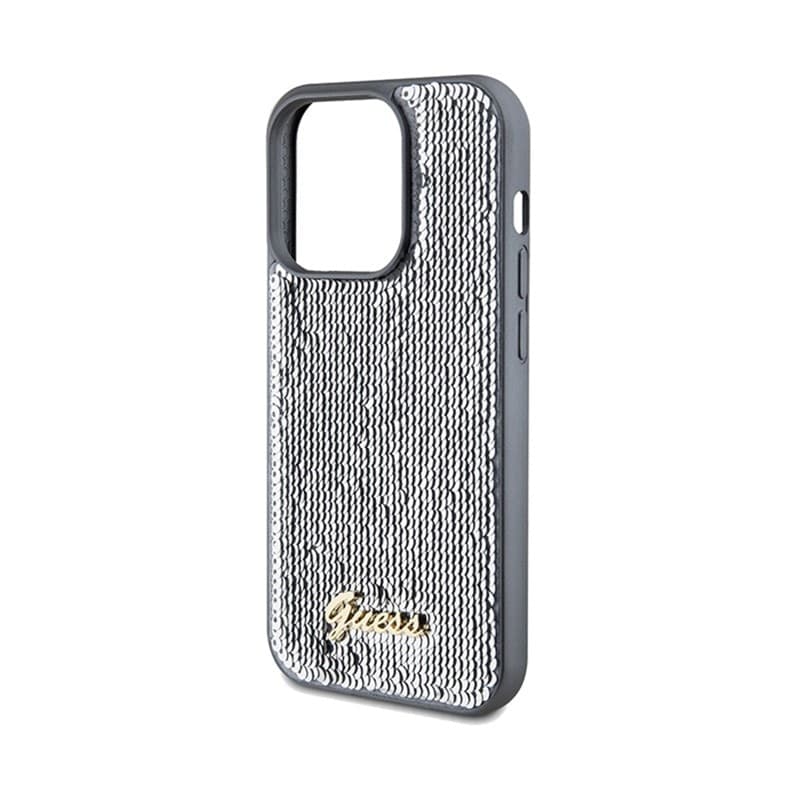 Guess Sequin Script Metal - Case for iPhone 14 Pro (Silver) - 6