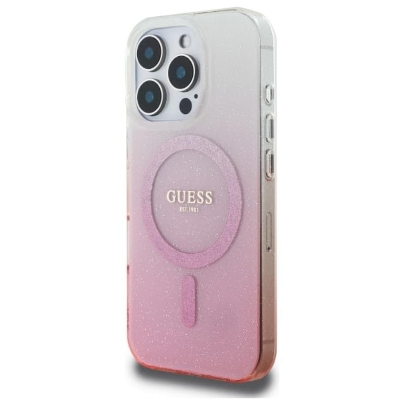 Guess IML Glitter Gradient MagSafe - Case for iPhone 16 Pro (Pink) - 2