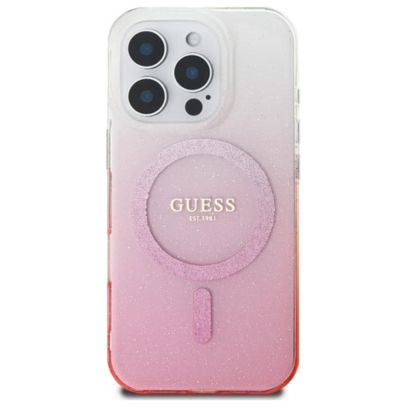 Guess IML Glitter Gradient MagSafe - Case for iPhone 16 Pro (Pink) - 3