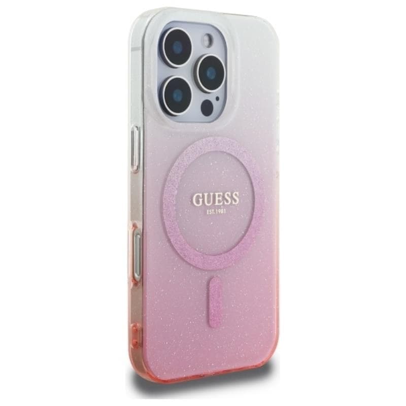 Guess IML Glitter Gradient MagSafe - Case for iPhone 16 Pro (Pink) - 4