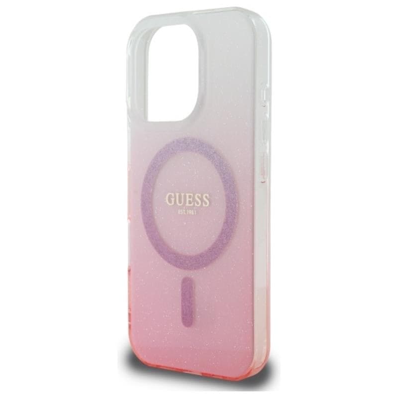 Guess IML Glitter Gradient MagSafe - Case for iPhone 16 Pro (Pink) - 6