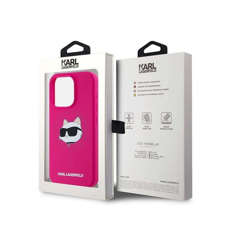 Karl Lagerfeld Silicone Choupette Head MagSafe - iPhone 15 Pro Max Case (pink) - 8