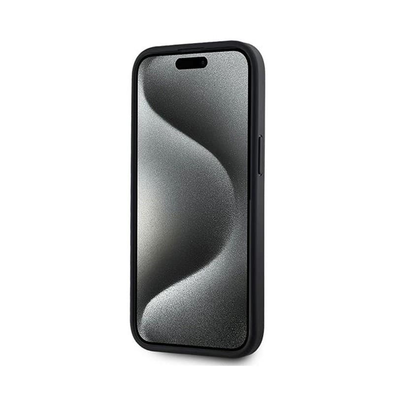DKNY Leather Checkered Mono Pattern MagSafe - Case for iPhone 15 / 14 / 13 (Black) - 5