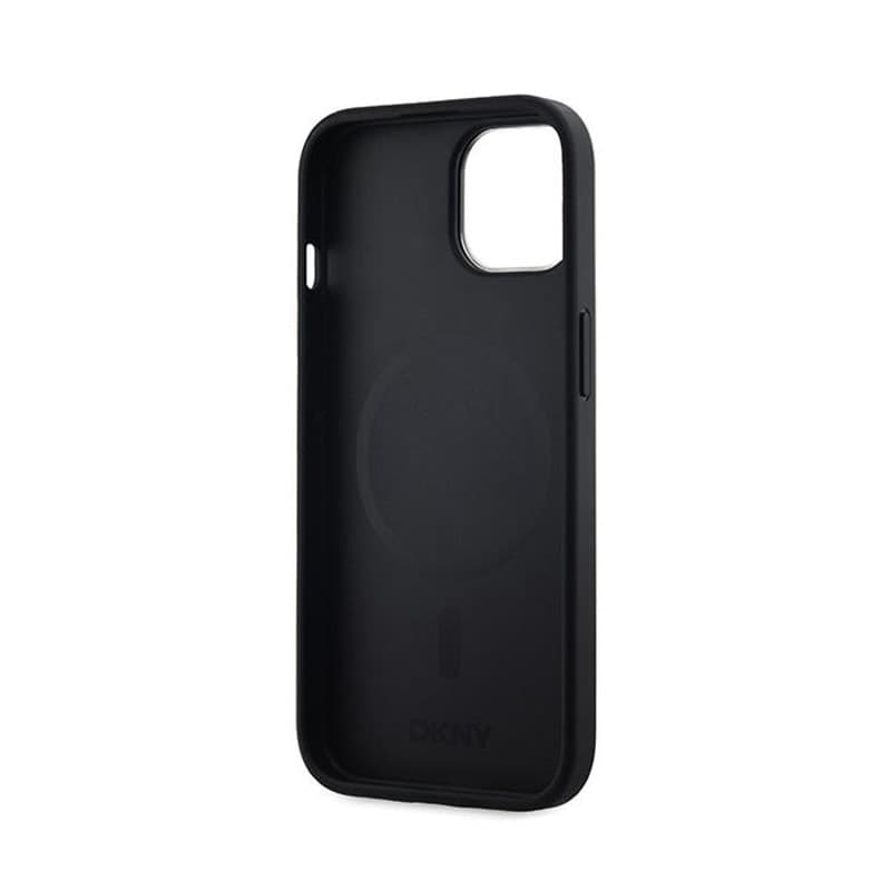 DKNY Leather Checkered Mono Pattern MagSafe - Case for iPhone 15 / 14 / 13 (Black) - 7