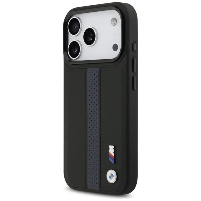 Custodia MagSafe con logo BMW M a strisce perforate per iPhone 17 Pro (blu) - 2