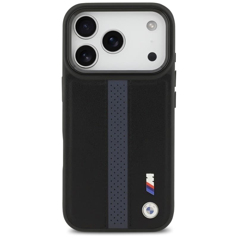 Custodia MagSafe con logo BMW M a strisce perforate per iPhone 17 Pro (blu) - 3