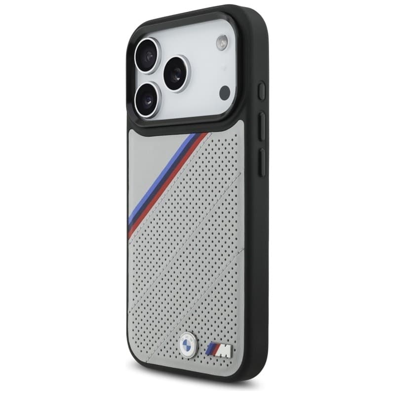 Custodia MagSafe per iPhone 17 Pro con logo in metallo tricolore BMW M (grigio) - 2