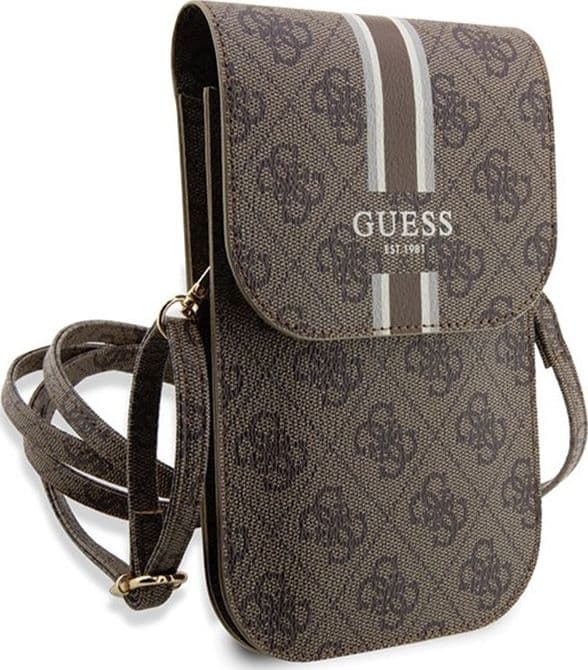 Guess 4G Stripes - Crossbody phone bag (brown) - 3