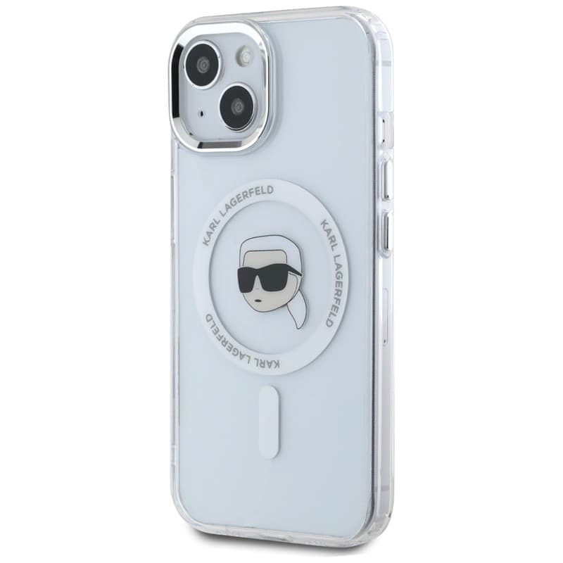 Karl Lagerfeld IML Metal Karl Head MagSafe - Case for iPhone 15 (white) - 2