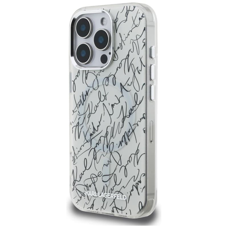 Karl Lagerfeld IML Karl Script Pattern MagSafe - Case for iPhone 16 Pro (white) - 2