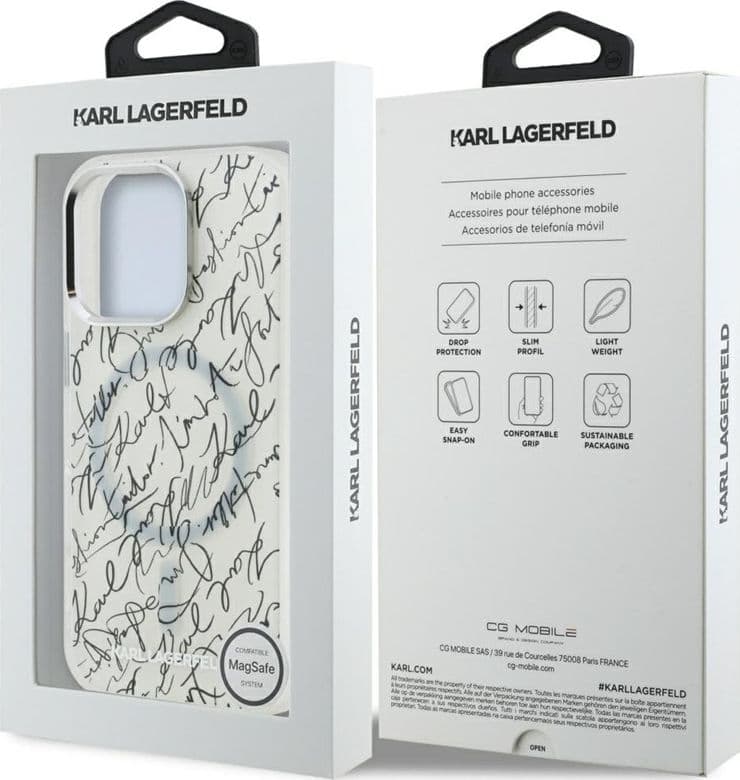 Karl Lagerfeld IML Karl Script Pattern MagSafe - Case for iPhone 16 Pro (white) - 8