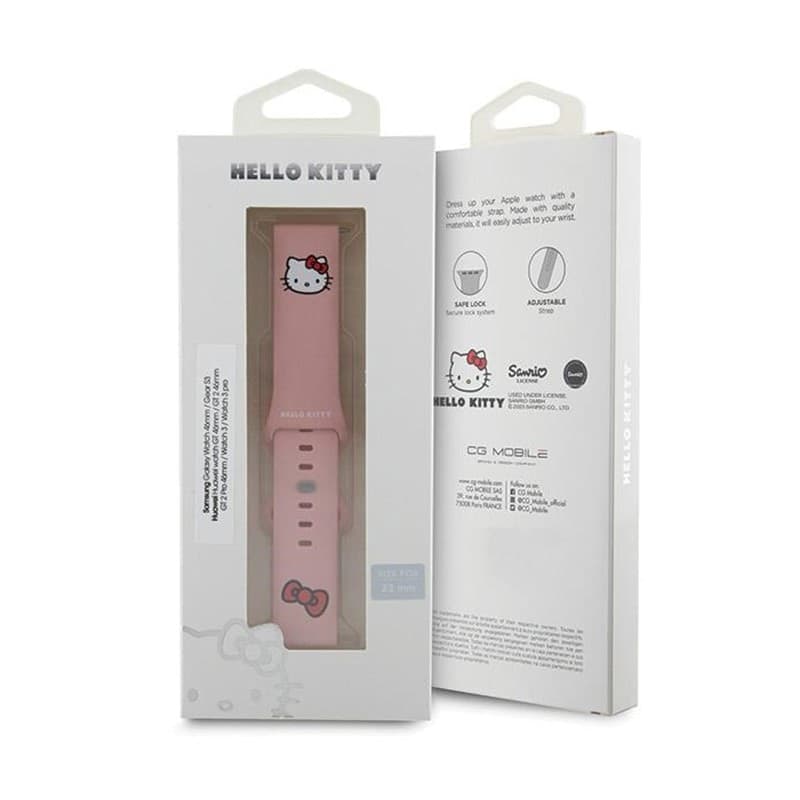 Hello Kitty Silicone Kitty Head - Universal strap for smartwatch 22 mm (pink) - 4