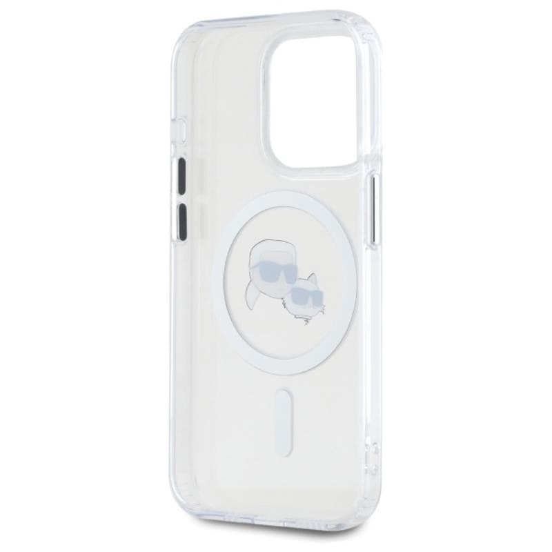 Karl Lagerfeld IML Metal Karl & Choupette Head MagSafe - Case for iPhone 15 Pro Max (White) - 7