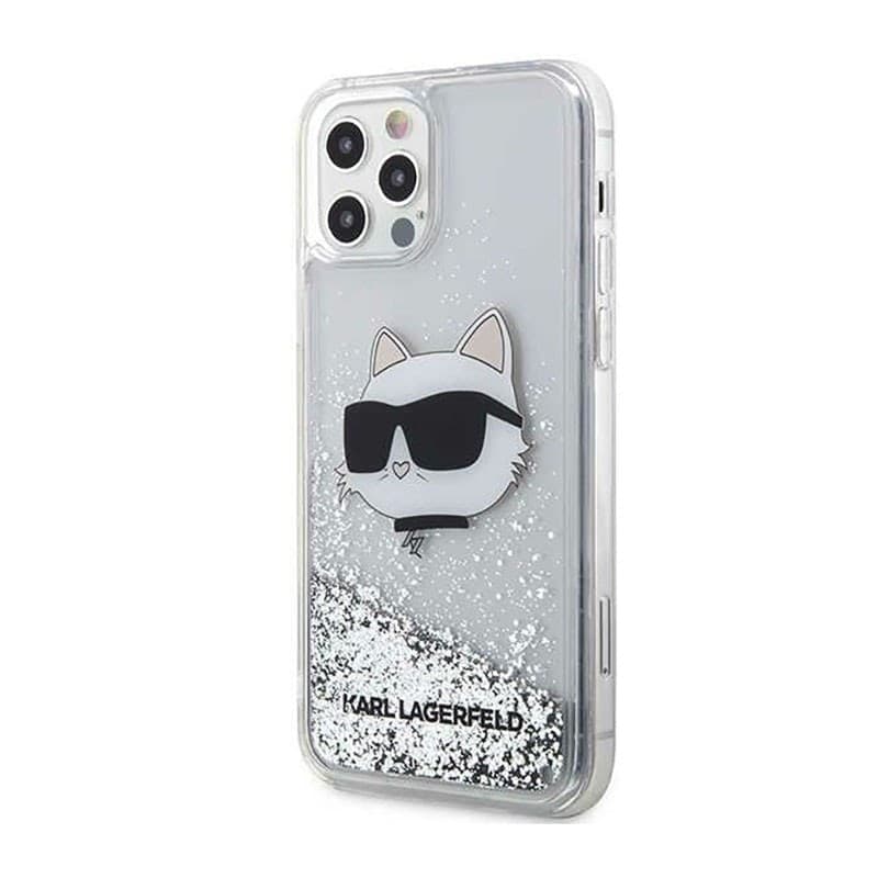 Karl Lagerfeld Liquid Glitter NFT Choupette Head - Case for iPhone 12 / iPhone 12 Pro (Silver) - 2