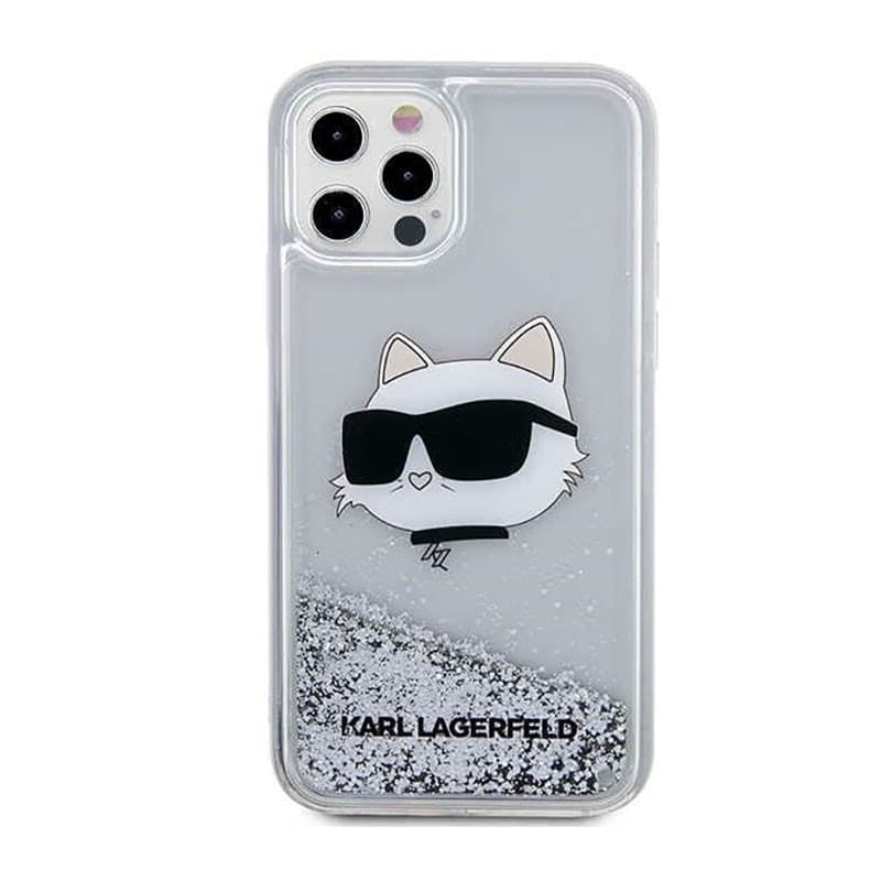 Karl Lagerfeld Liquid Glitter NFT Choupette Head - Case for iPhone 12 / iPhone 12 Pro (Silver) - 3