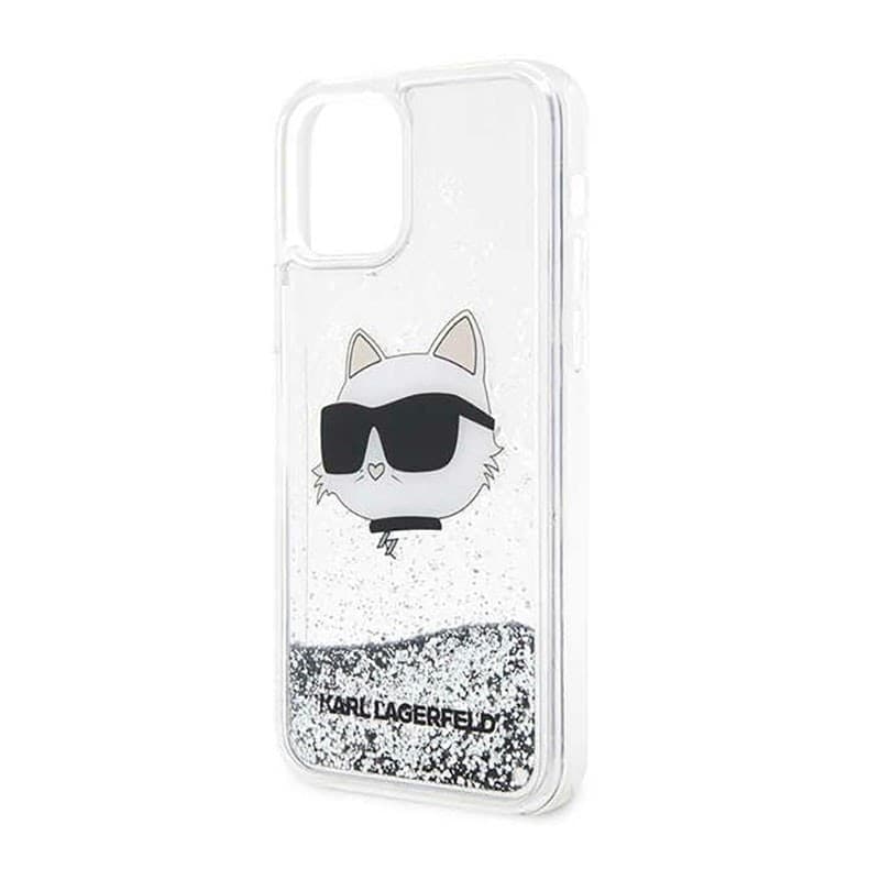 Karl Lagerfeld Liquid Glitter NFT Choupette Head - Case for iPhone 12 / iPhone 12 Pro (Silver) - 6