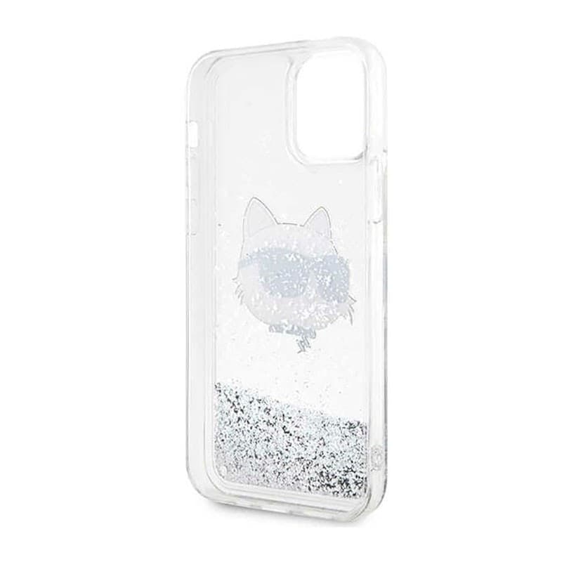 Karl Lagerfeld Liquid Glitter NFT Choupette Head - Case for iPhone 12 / iPhone 12 Pro (Silver) - 7