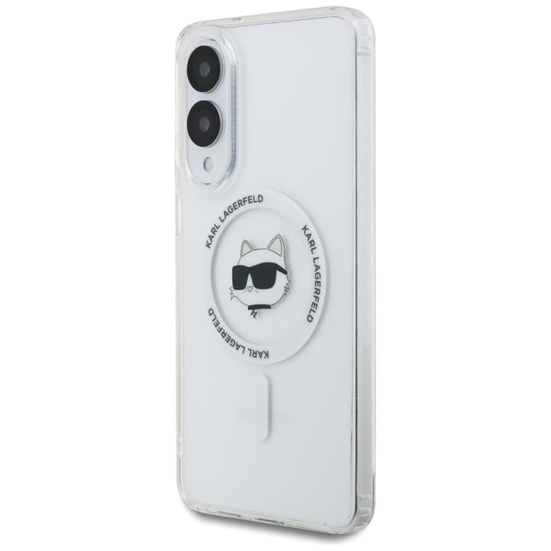 Karl Lagerfeld Button Choupette Head Printed Logo MagSafe - Case for Samsung Galaxy S25 Edge (white) - 2