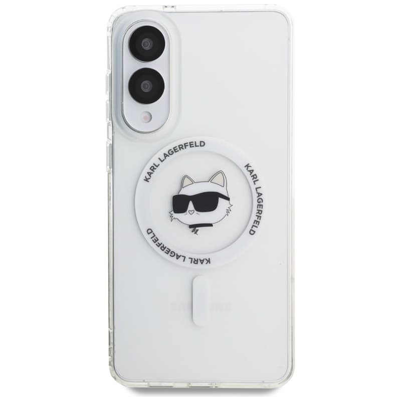 Karl Lagerfeld Button Choupette Head Printed Logo MagSafe - Case for Samsung Galaxy S25 Edge (white) - 3