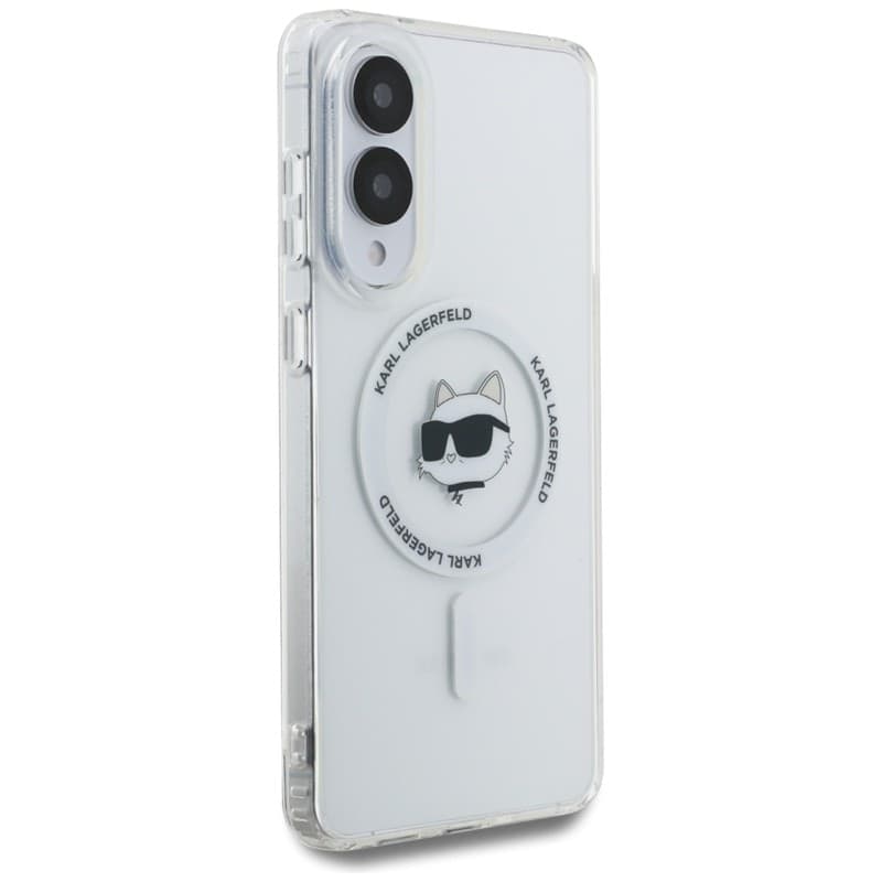 Karl Lagerfeld Button Choupette Head Printed Logo MagSafe - Case for Samsung Galaxy S25 Edge (white) - 4