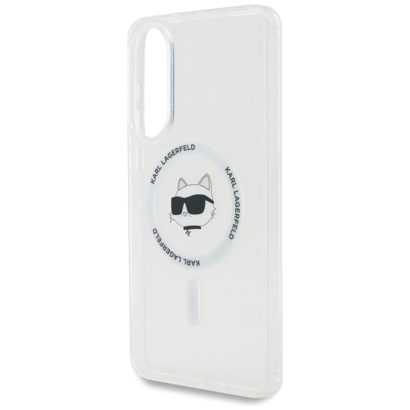 Karl Lagerfeld Button Choupette Head Printed Logo MagSafe - Case for Samsung Galaxy S25 Edge (white) - 6