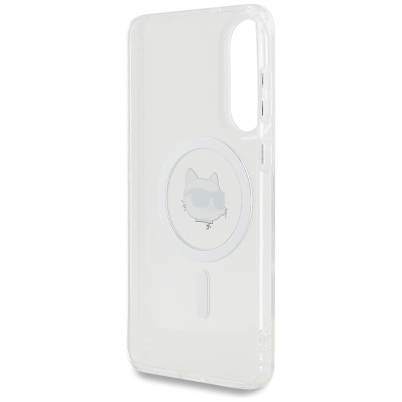 Karl Lagerfeld Button Choupette Head Printed Logo MagSafe - Case for Samsung Galaxy S25 Edge (white) - 7