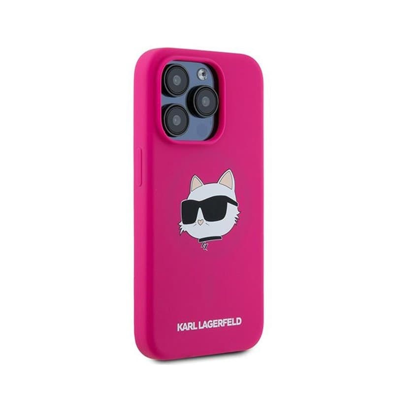 Karl Lagerfeld Silicone Choupette Head MagSafe - iPhone 15 Pro Case (Pink) - 4