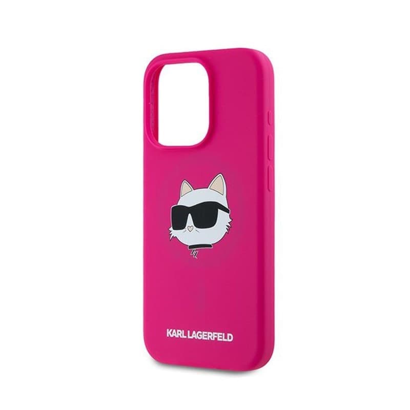 Karl Lagerfeld Silicone Choupette Head MagSafe - iPhone 15 Pro Case (Pink) - 6