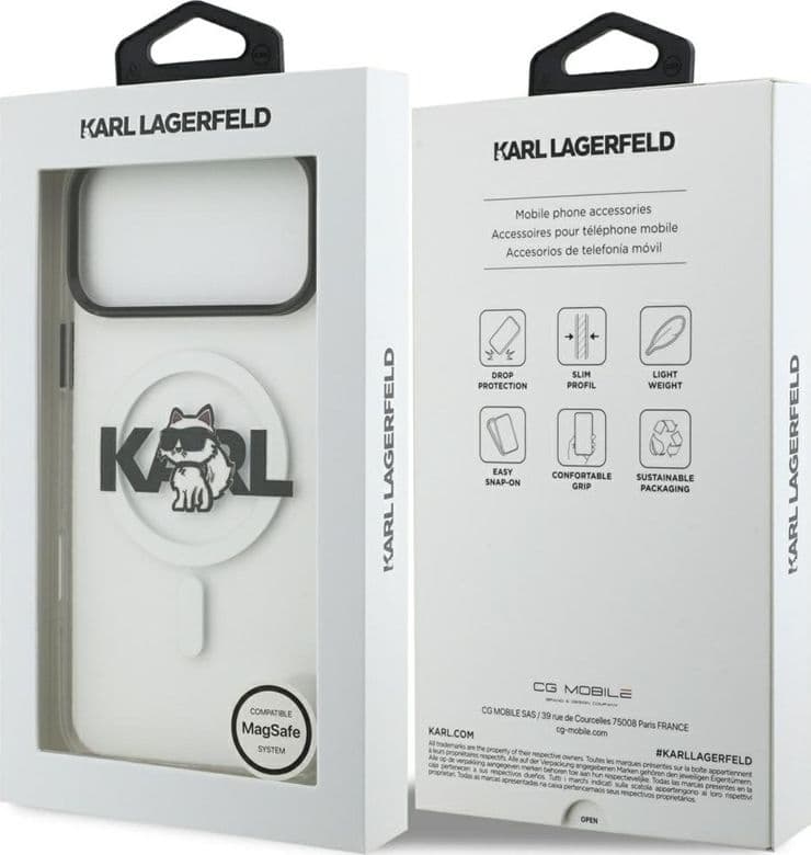 Karl Lagerfeld IML Choupette Sketch Logo MagSafe - Case for iPhone 17 Pro (transparent) - 8