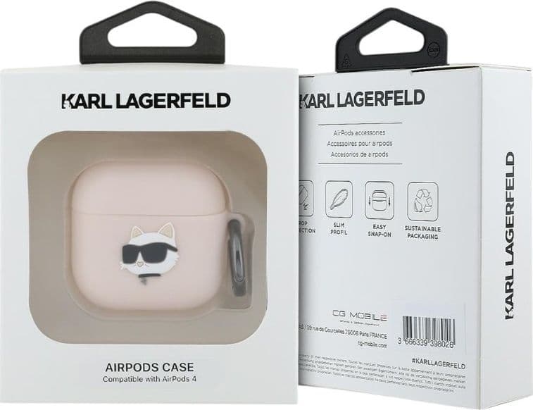 Karl Lagerfeld Silicone Choupette Head 3D - AirPods 4 Case (pink) - 3