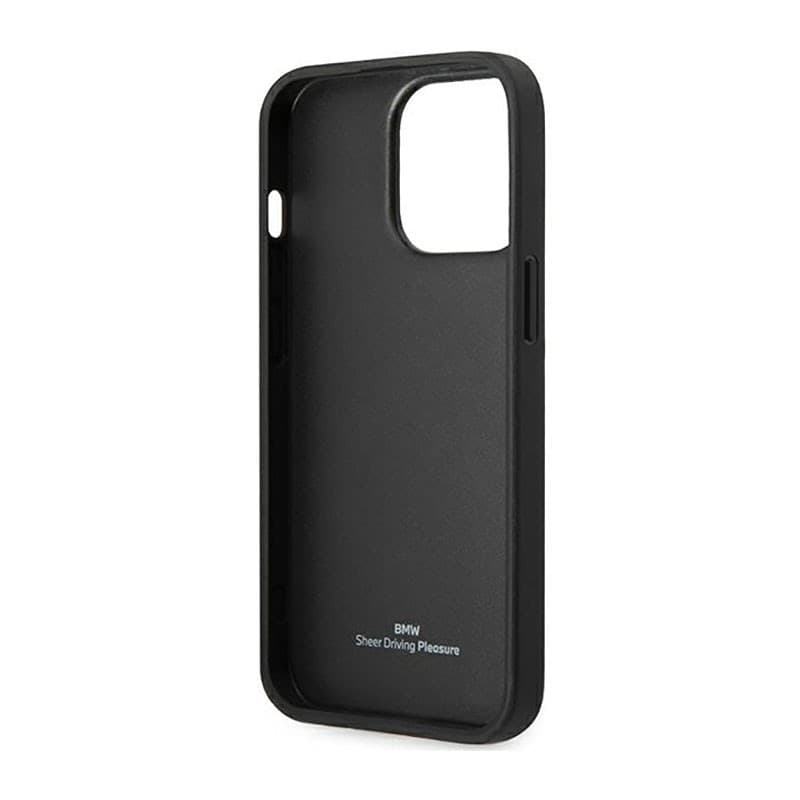 BMW Leather Blue Dots - Case for iPhone 14 Pro (Black) - 7